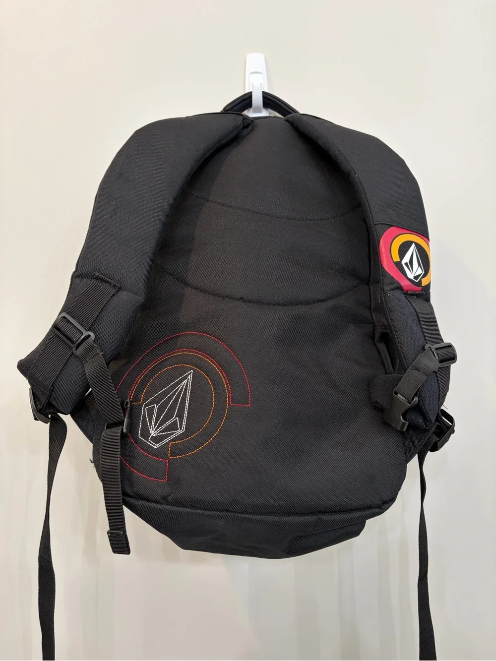 Volcom Skateboarding Backpack Embroidered Volcom Stone Padded Straps Black